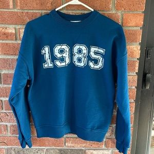 1985 Blue Crewneck Champion Brand Sweatshirt